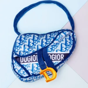 Dogior Saddle Bag In Navy Squeaky Plush Dog Toy