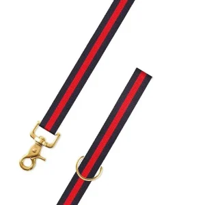 Navy & Red Stripe Dog Leash (Made in the USA)