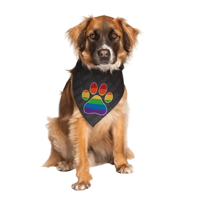 Gay Flag Paw Bandana by Dog Fashion Living