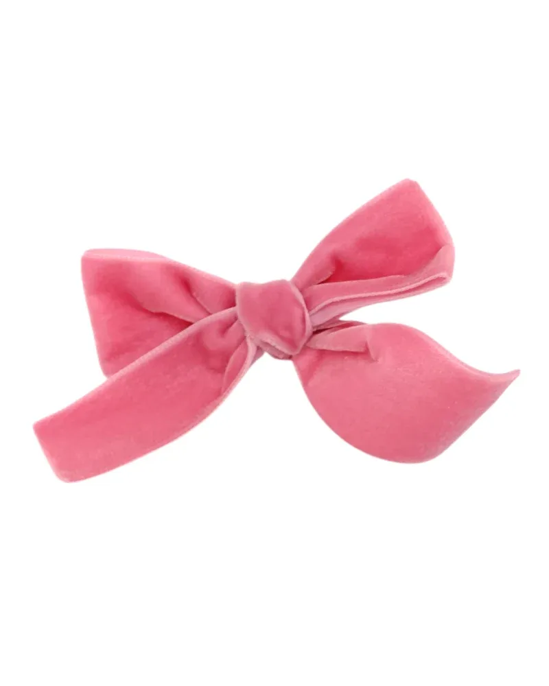 Velvet Bow Dog Collar Accessory in Primrose (Made in the USA)