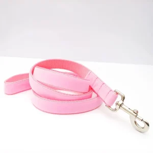 Velvet Dog Leash Petal Pink (Made in the USA)