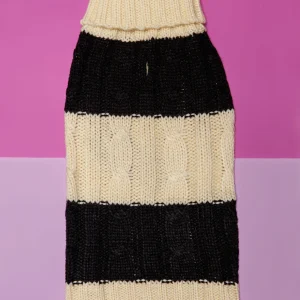 Fisherman Cable Striped Dog Sweater (FINAL SALE)