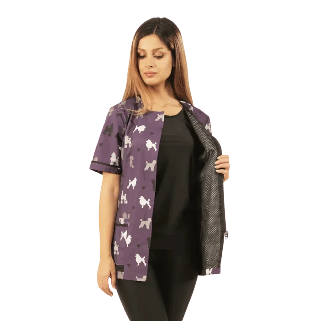 Poodle Print Waterproof Dog Bathing Jacket by Ladybird Line - Image 2