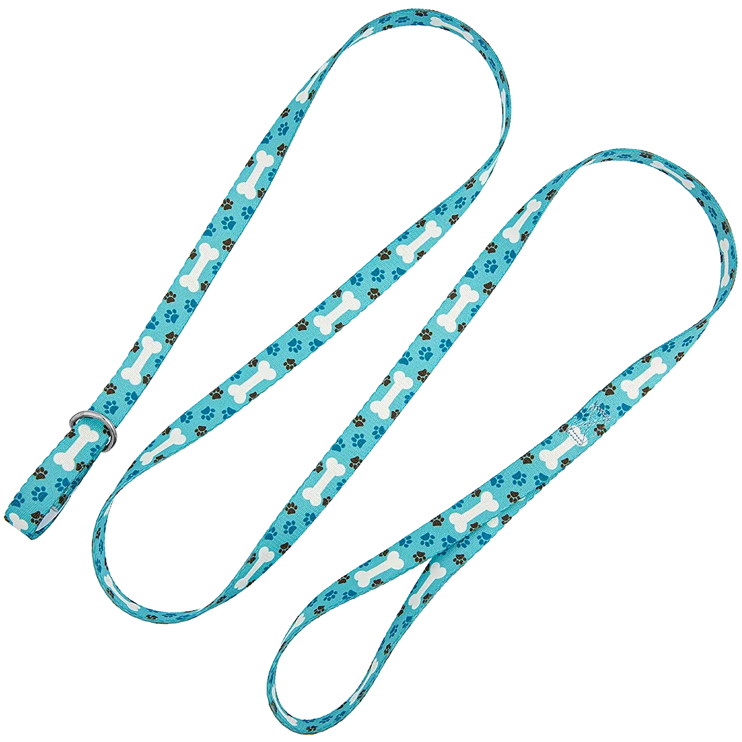 5ft Slip-Lead Leash Blue Bones by Groom Loop