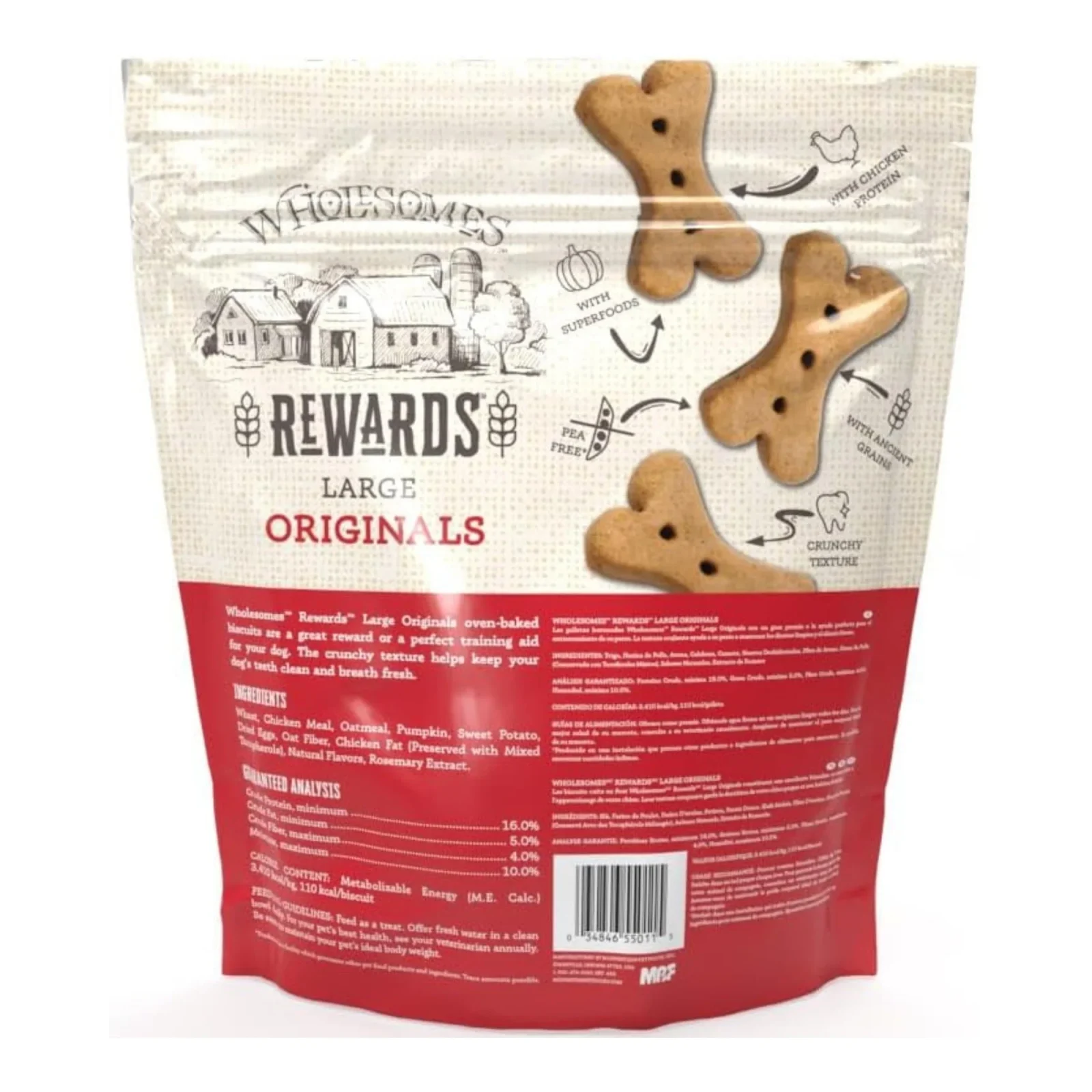 Wholesomes Rewards Classic Original Biscuits Chicken Medium-3 Lb - Image 2