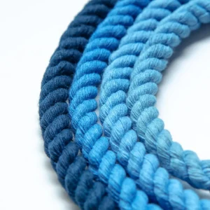 Adjustable Rope Dog Lead in Latty Blue (Made in the USA) (FINAL SALE)