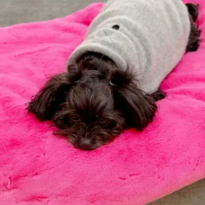 Mini Faux Fur Brady Dog Blanket in Bubble Pink
