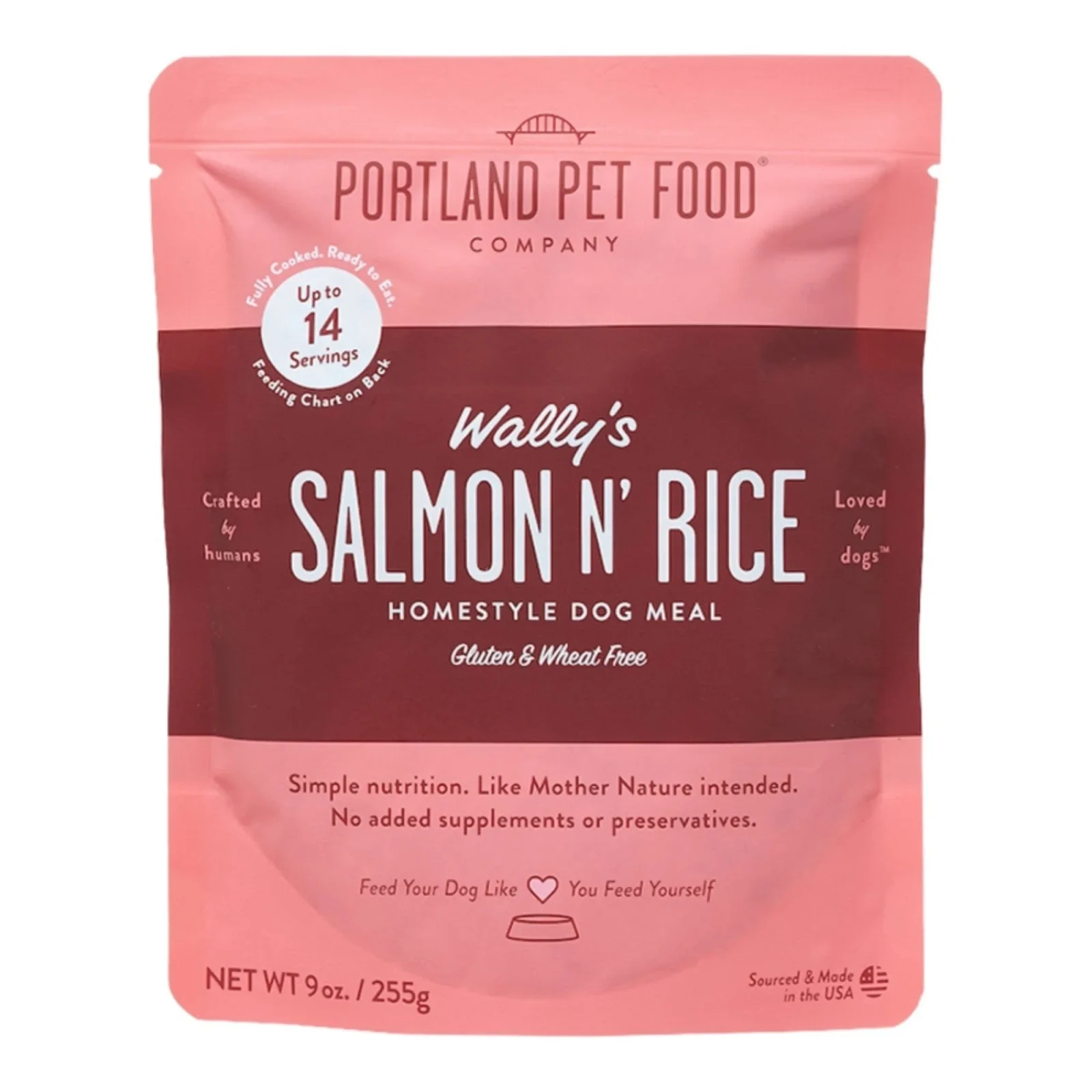 Portland Dog Wallys Salmon N Rice Homestyle Meal 9 oz. - 8 ct