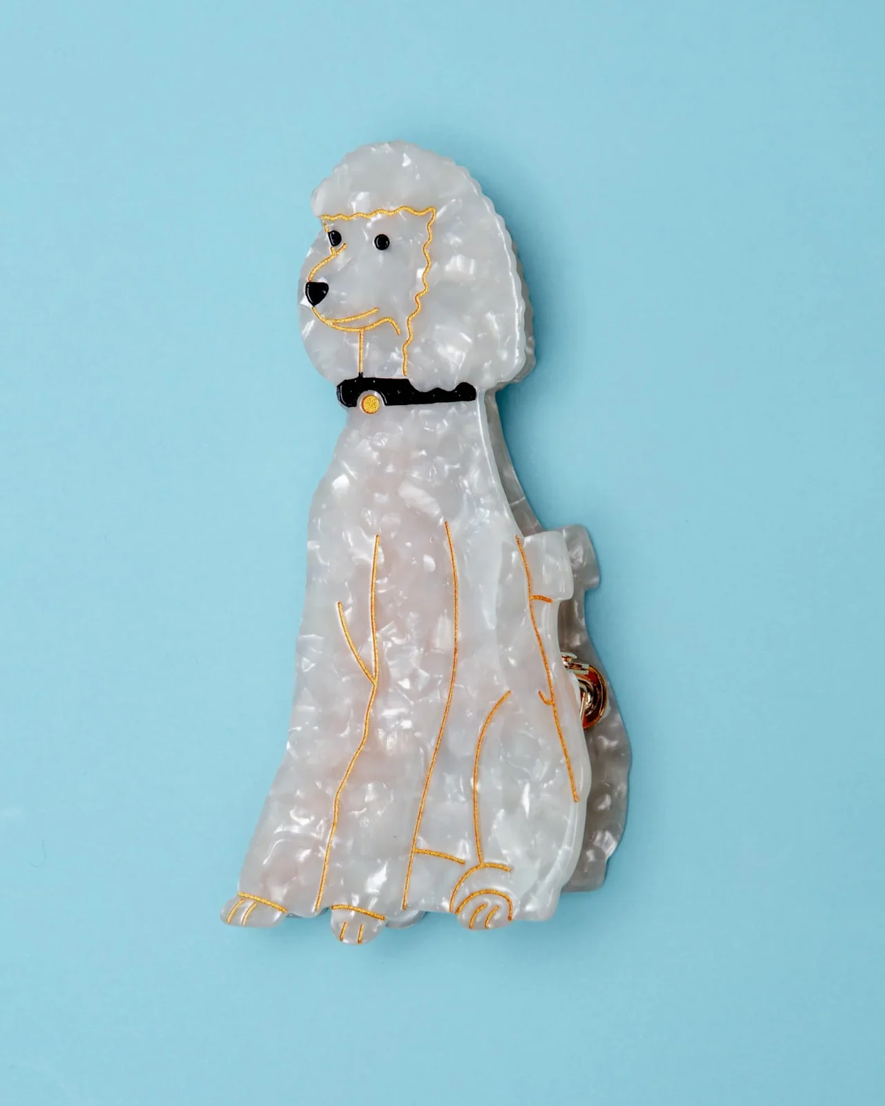 Hand Painted Poodle Hair Clip