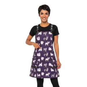 Puppy Love Sketch Unisex Crossover Straps Waterproof Apron by Ladybird Line