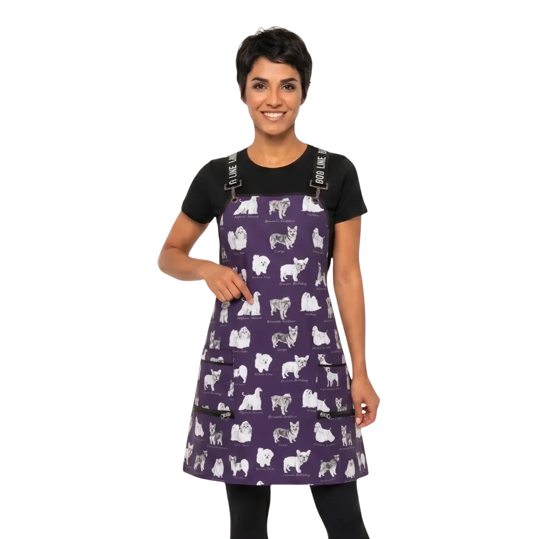 Puppy Love Sketch Unisex Crossover Straps Waterproof Apron by Ladybird Line