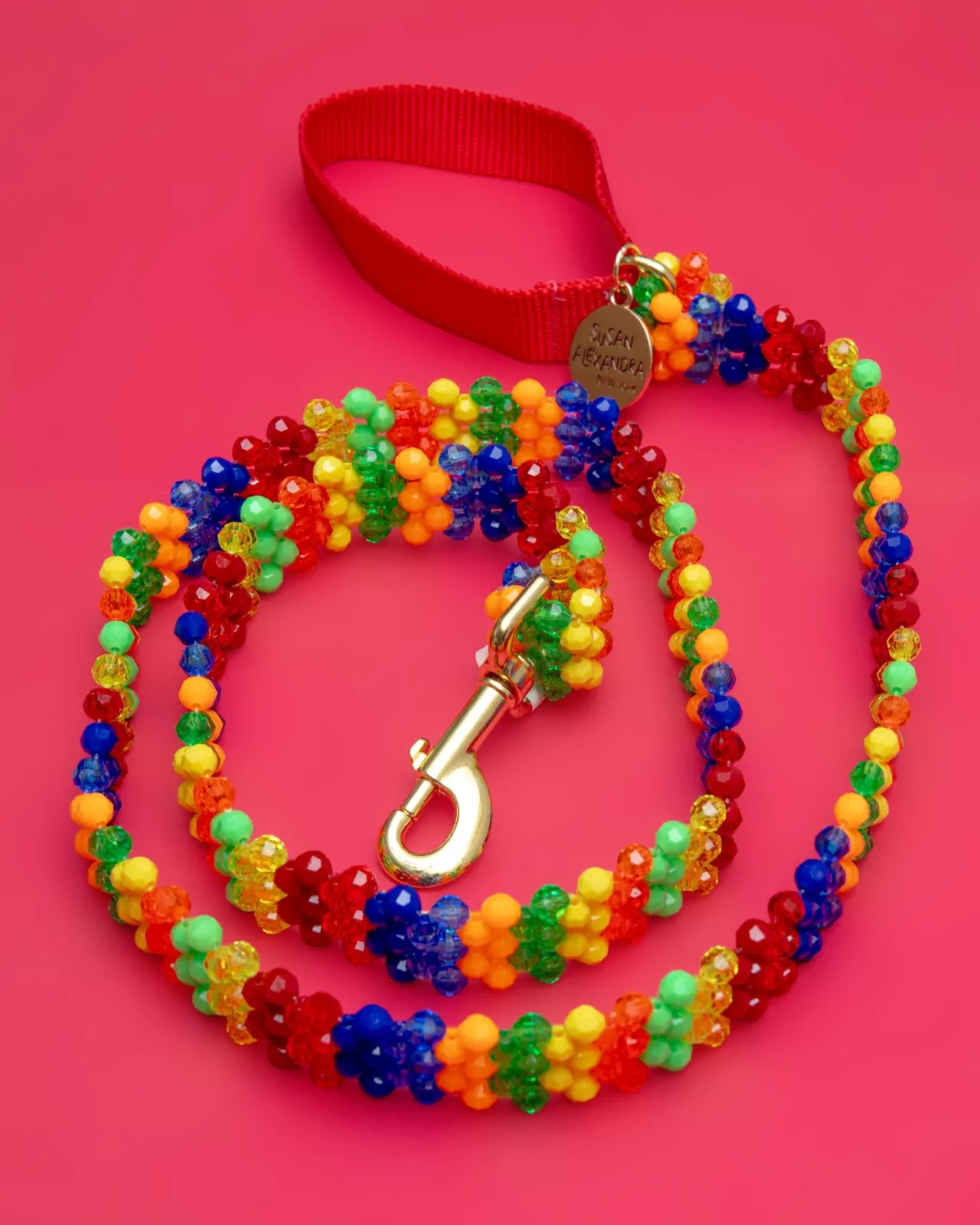 Beaded Dog Leash in Playdate (Made in the USA) - Image 2