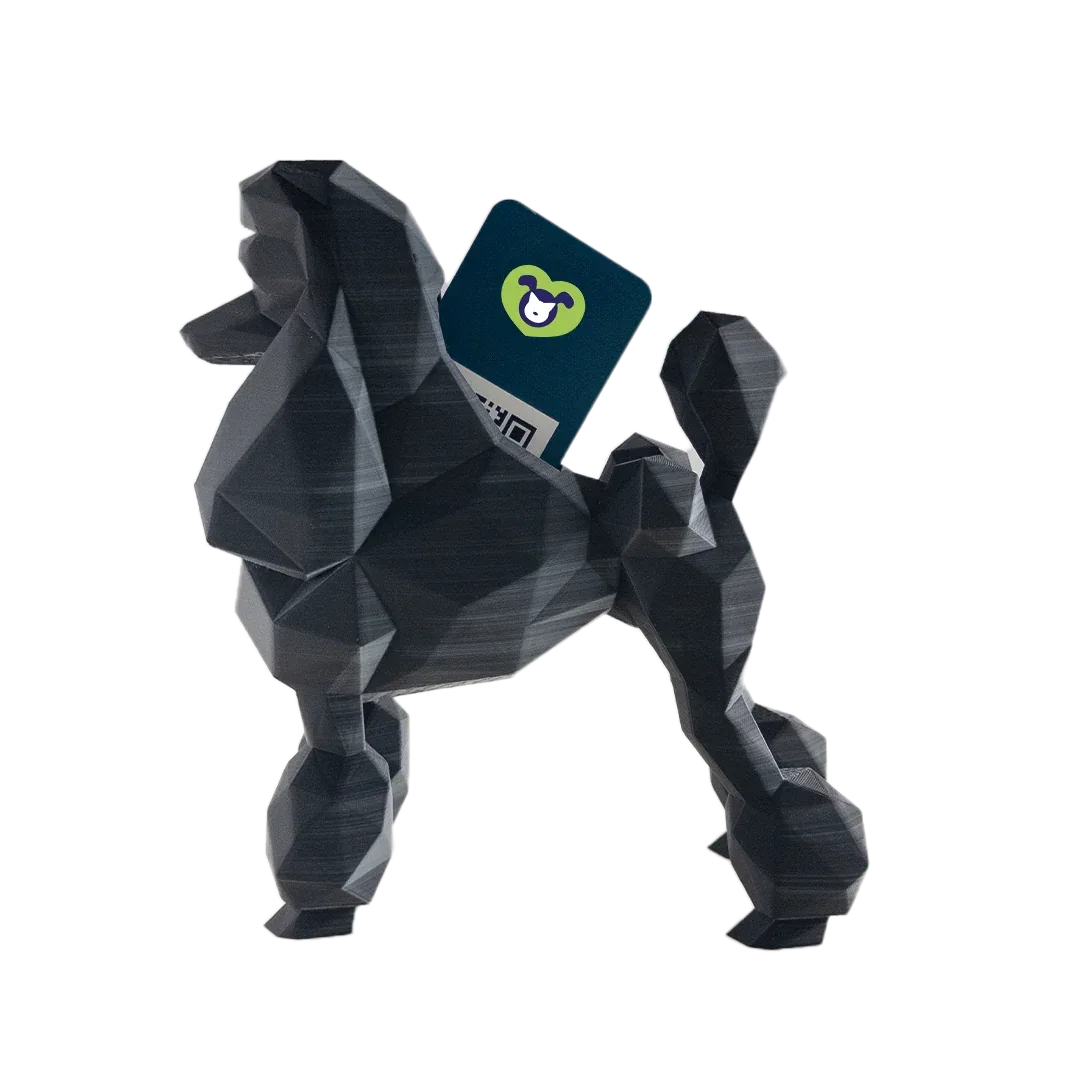 Poodle Business Card Holder Matte Black & White by Kumpe3D - Image 2