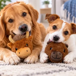 Capybara + Cow EZ Squeak Dog Ball Toy Set