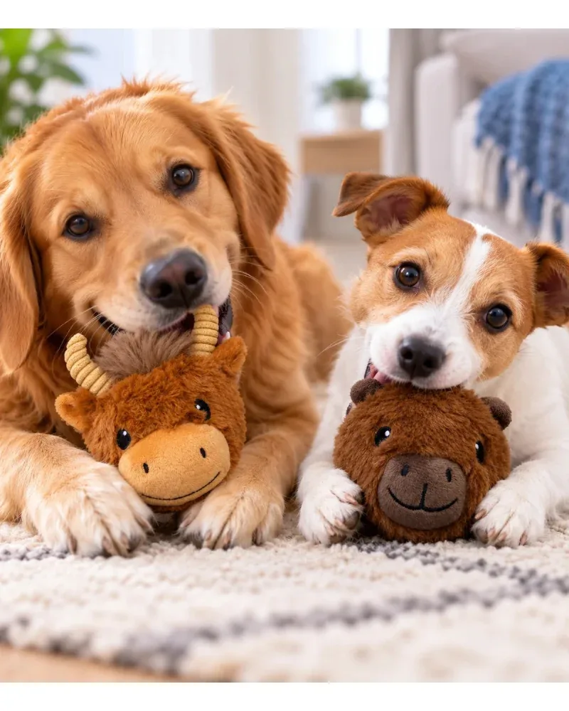 Capybara + Cow EZ Squeak Dog Ball Toy Set