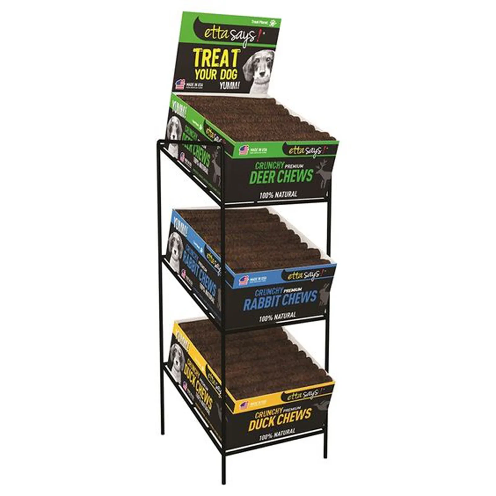 Etta Says! Metal Counter Display Rack, Free With 3 Boxes Of Dog Chews