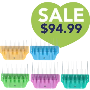 5pc Wide Glide Skip Tooth Comb Attachment Bundle by PetStore.Direct