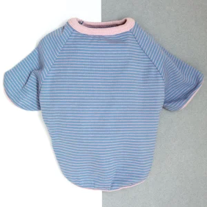 Rib Dog T-Shirt in Baby Blue & Pink Stripe (FINAL SALE)