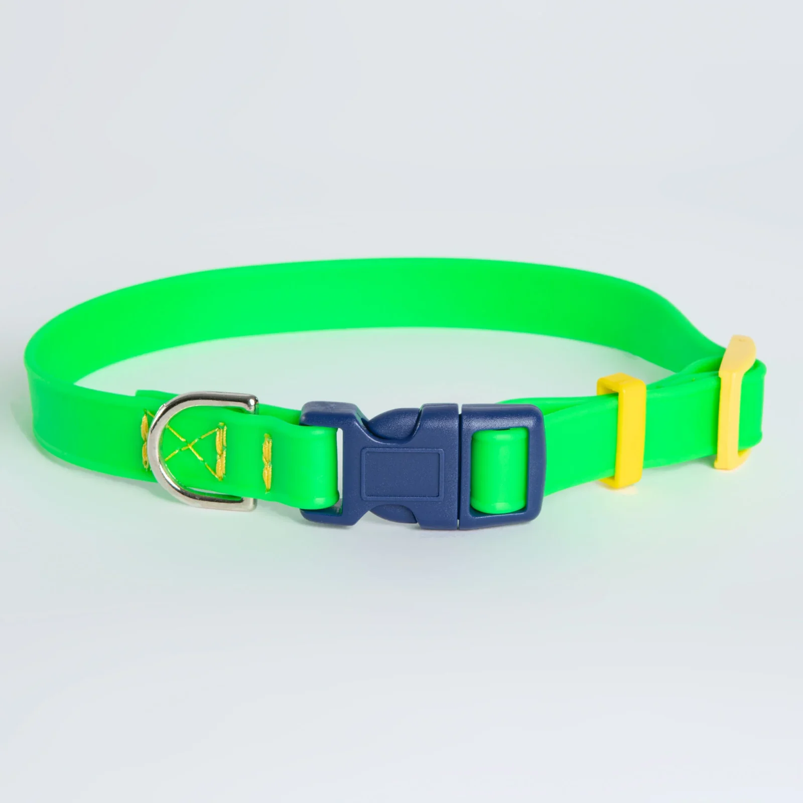 A Walk in the Park Dog Collar in Neon Green (Made in the USA)
