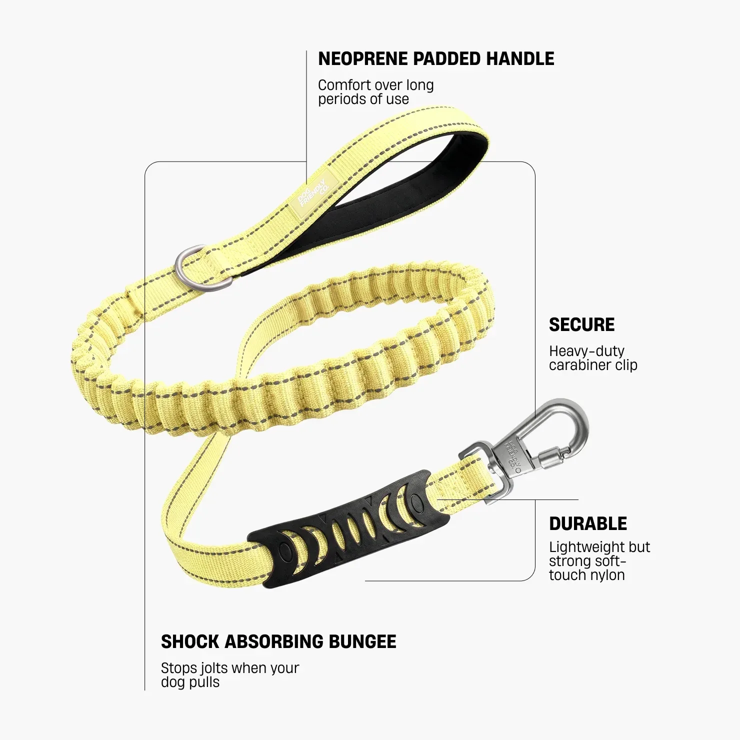 Bungee Dog Leash - Yellow - Image 2