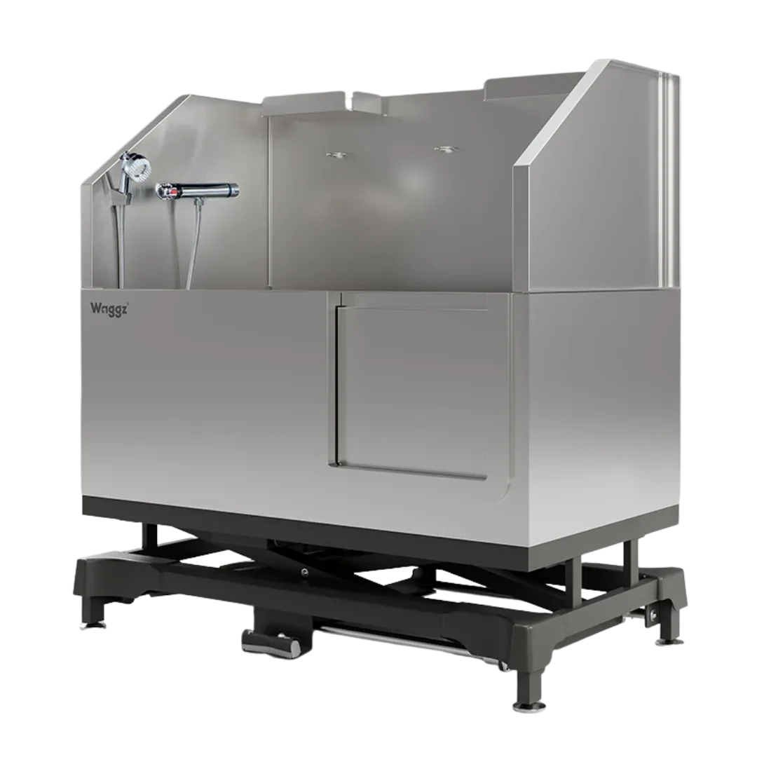 50" Dog Grooming Electric Tub with Sliding Door Black by Waggz - Image 2