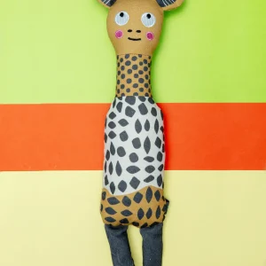 High There! Canvas Squeaky Giraffe Dog Toy