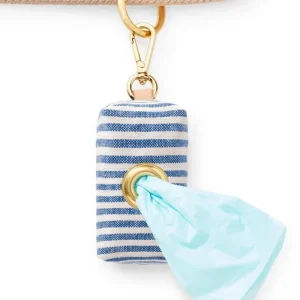 Lake Blue Stripe Poop Bag Dispenser (Made in the USA)