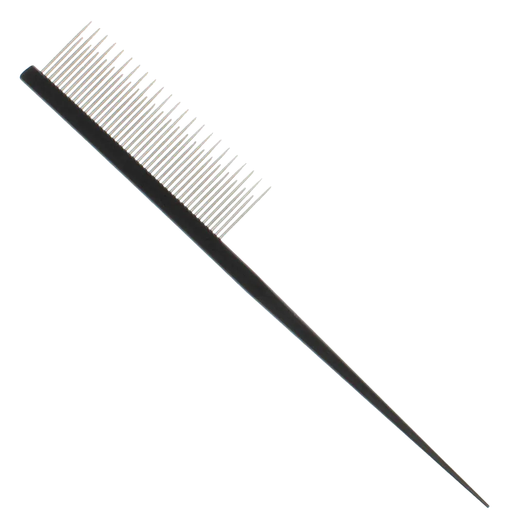 7" Black Rat Tail Dematting Comb by PetStore.Direct