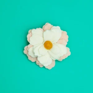 Water Lily Dog Collar Flower In Cream (Made in the USA) (FINAL SALE)