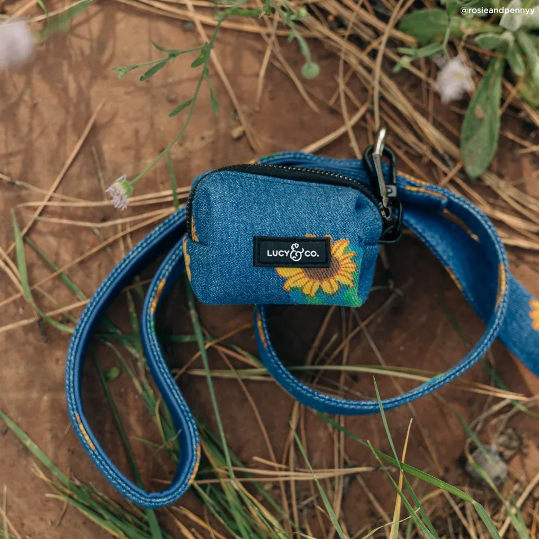 Sunflower Power Denim Poop Bag Holder - Image 2