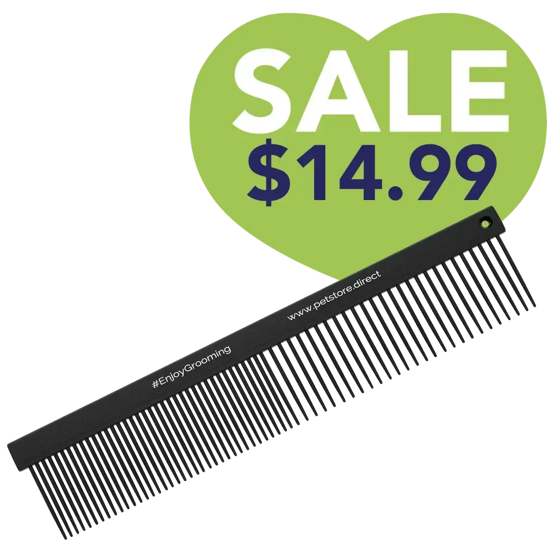 7" 50/50 Flat Black Comb by PetStore.Direct