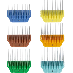 Wide Combs Colored Set of 6 (3/8" through 1") by PetStore.Direct