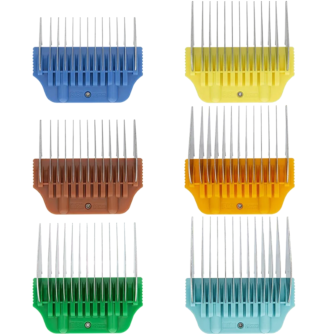 Wide Combs Colored Set of 6 (3/8" through 1") by PetStore.Direct