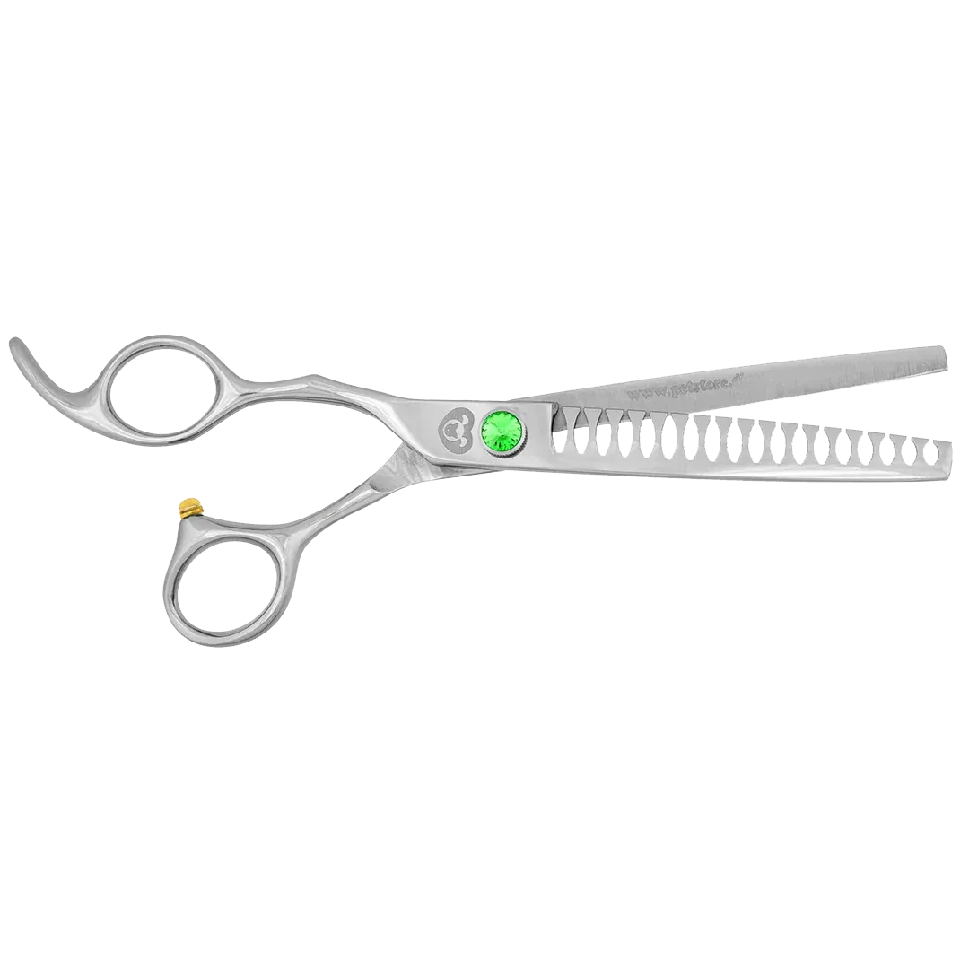 7" 18T Straight Left-Handed Chunker Shears by PetStore.Direct