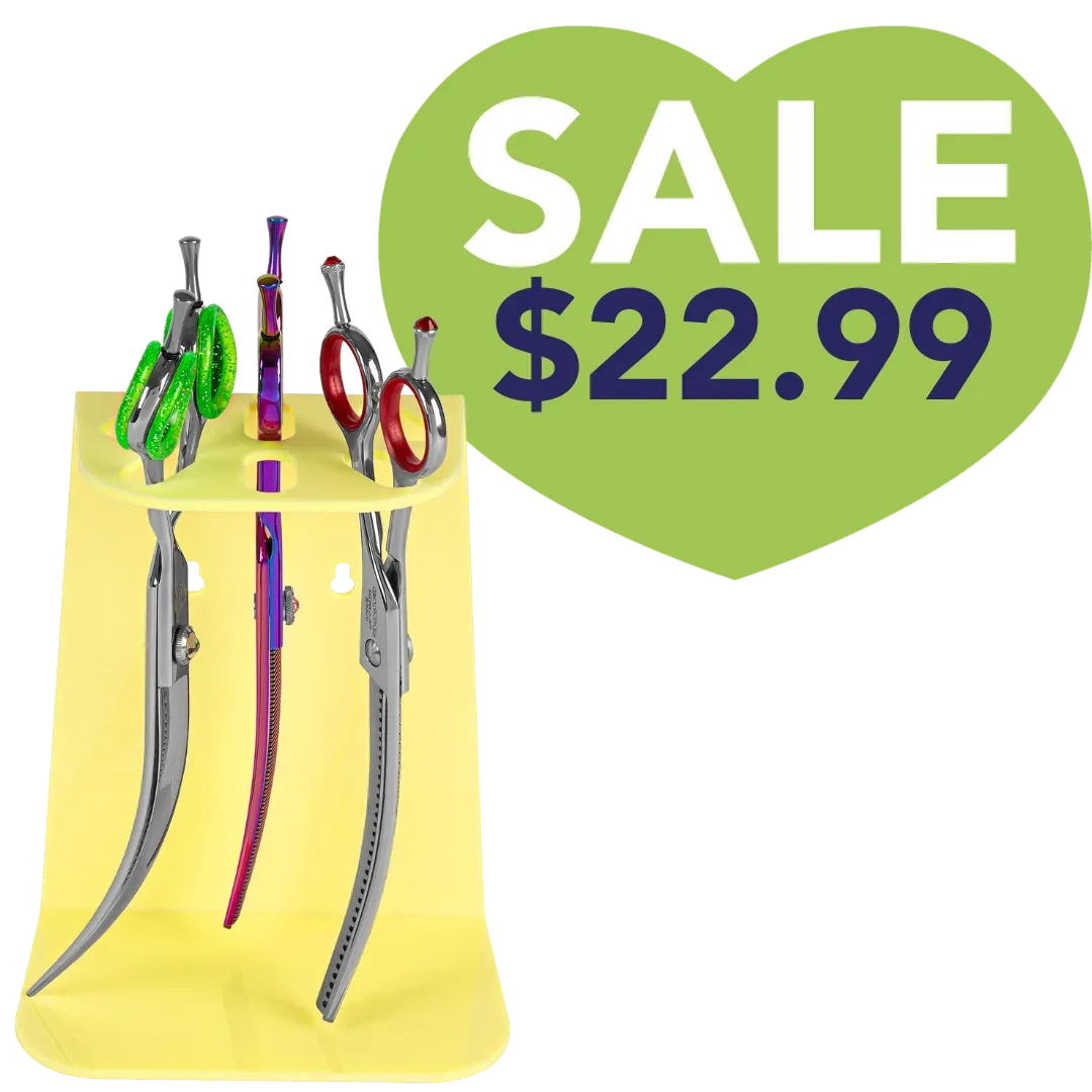 6 Scissor Tabletop and Wall Mount Holder Yellow by PetStore.Direct