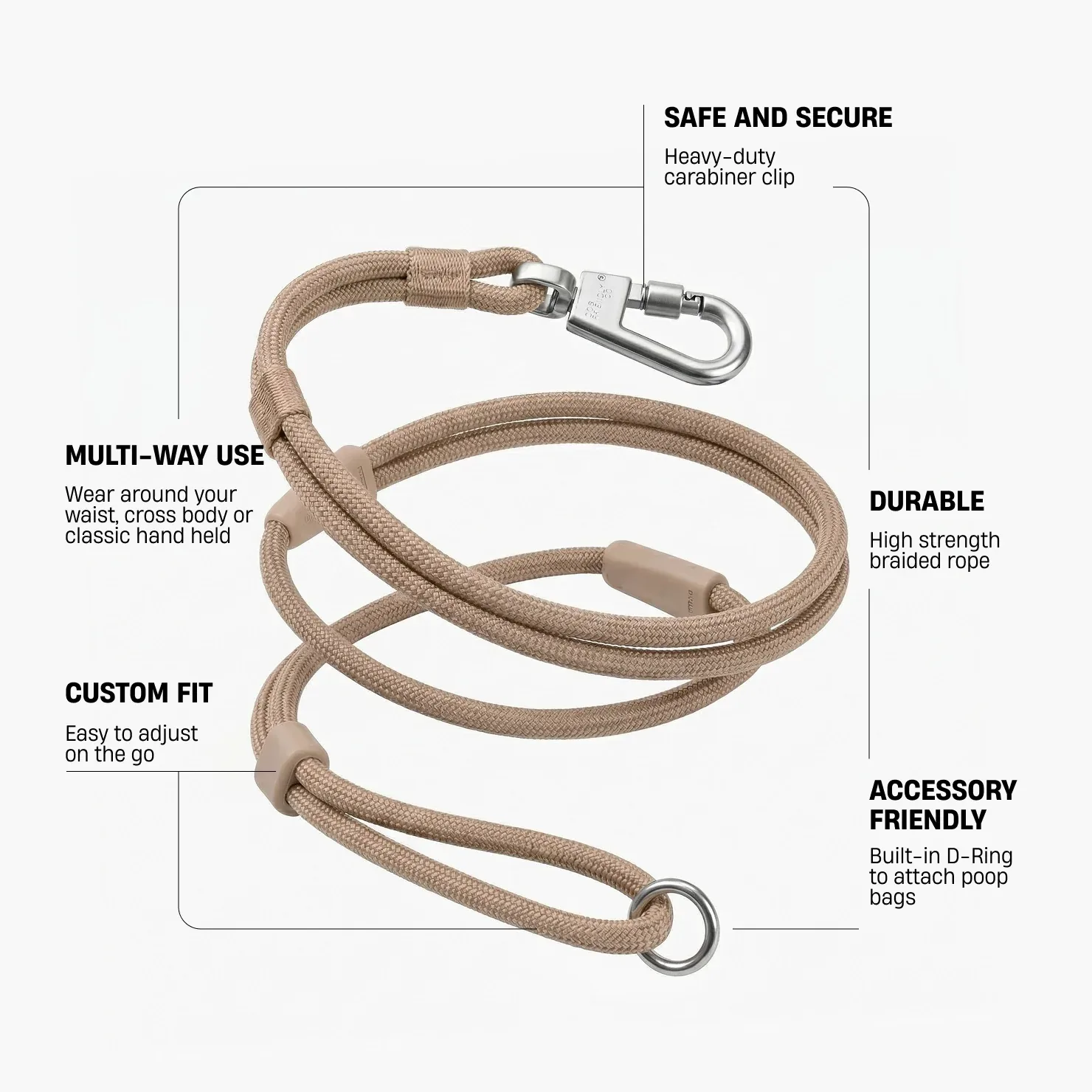 Hands Free Leash - Brown - Image 2