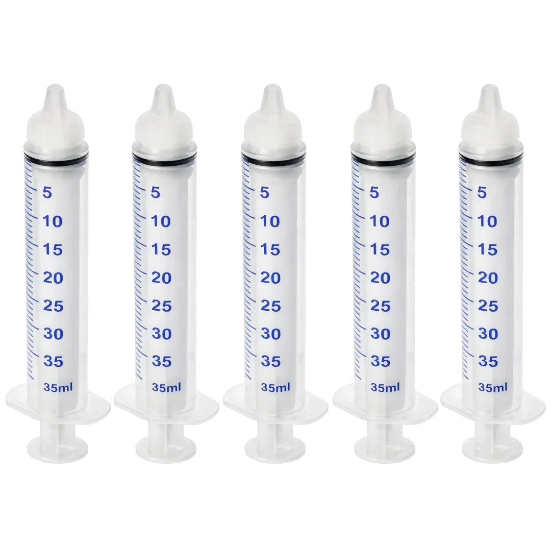 Small Threaded Syringe Nipple Feeders, 10ml (5-Pack) by Puppywarmer