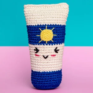 Cotton Crochet Sun Tan Lotion Squeaky Toy for Dogs (FINAL SALE)