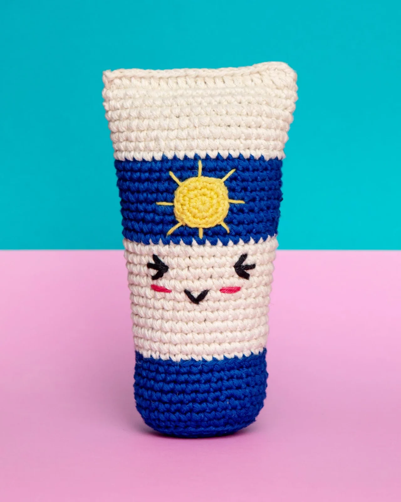Cotton Crochet Sun Tan Lotion Squeaky Toy for Dogs (FINAL SALE)