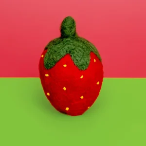 Wool Strawberry Dog Toy