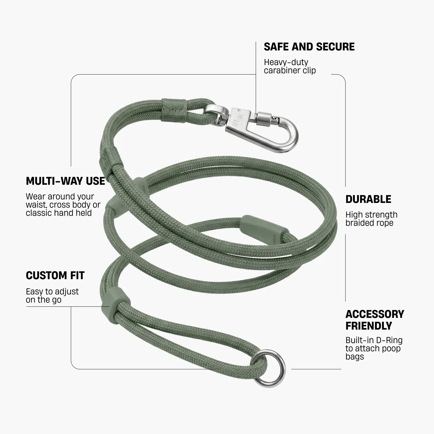 Hands Free Leash - Khaki - Image 2