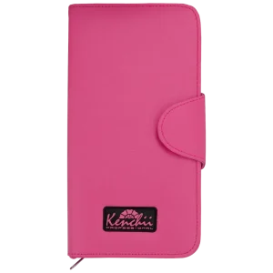 Faux Leather 5-Shear Zipper Case Pink by Kenchii