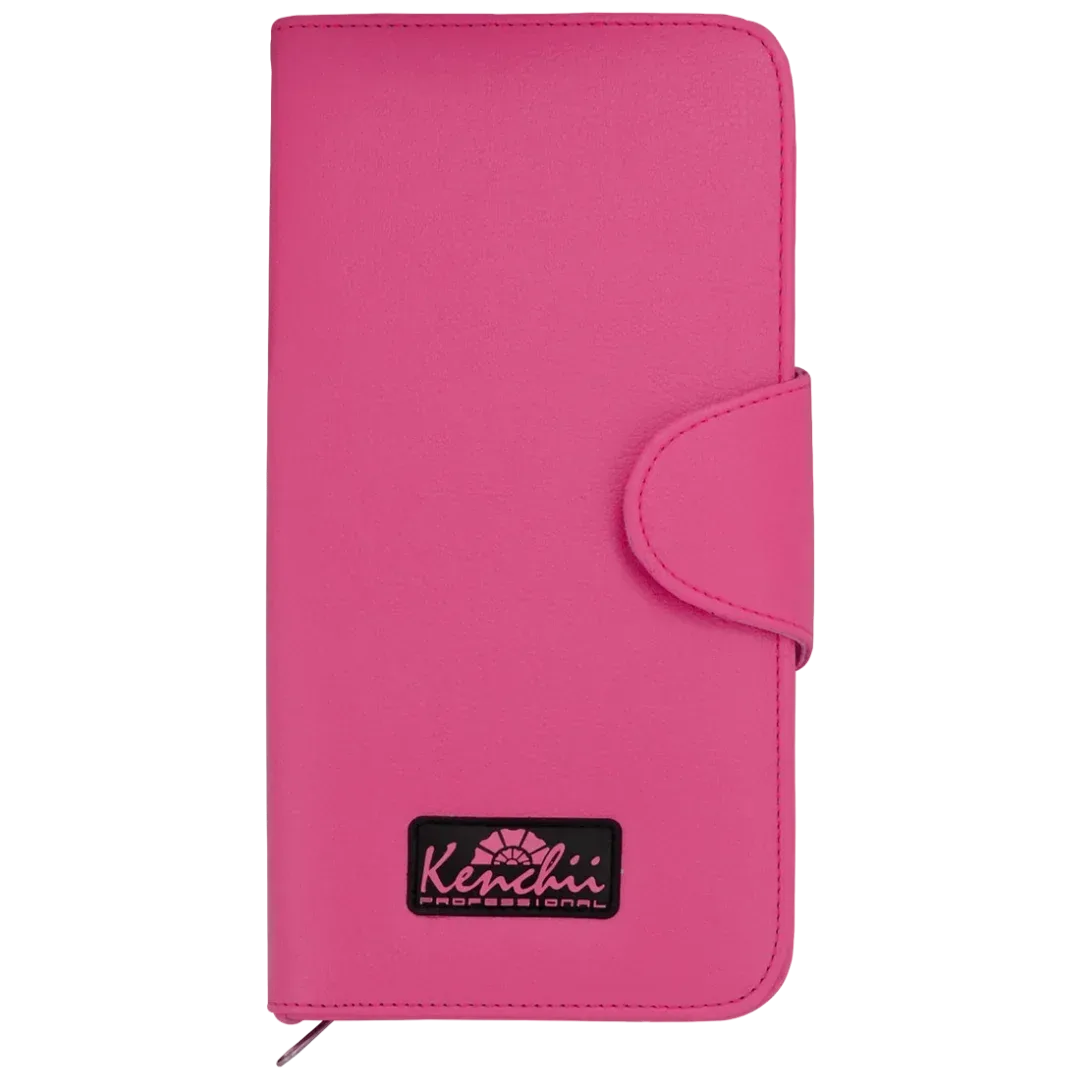 Faux Leather 5-Shear Zipper Case Pink by Kenchii