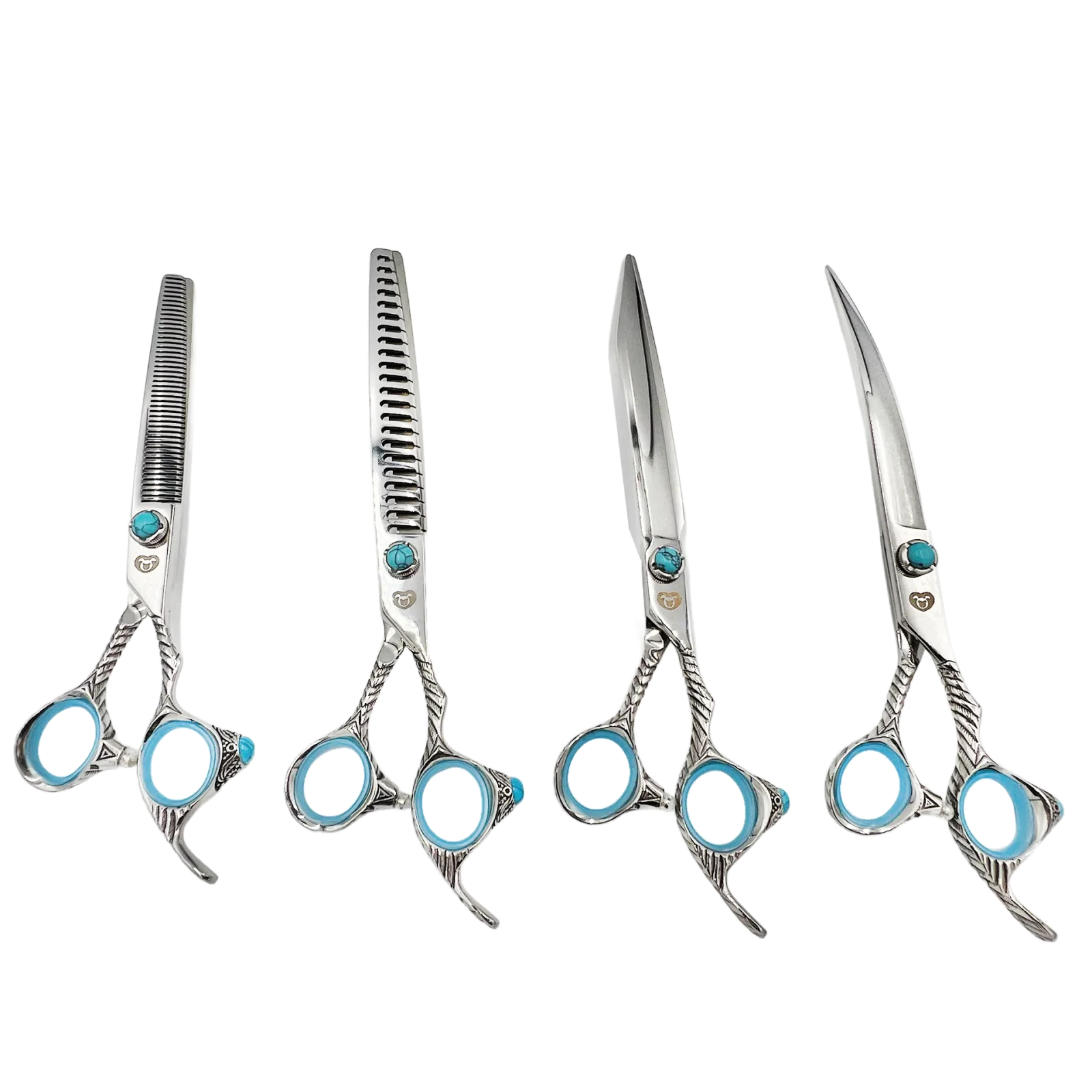 Turquoise Luxe 4-Piece Shear Set by PetStore.Direct - Image 2