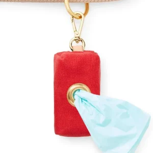 Ruby Red Waxed Canvas Wasted Bag Dispenser (Made in the USA)