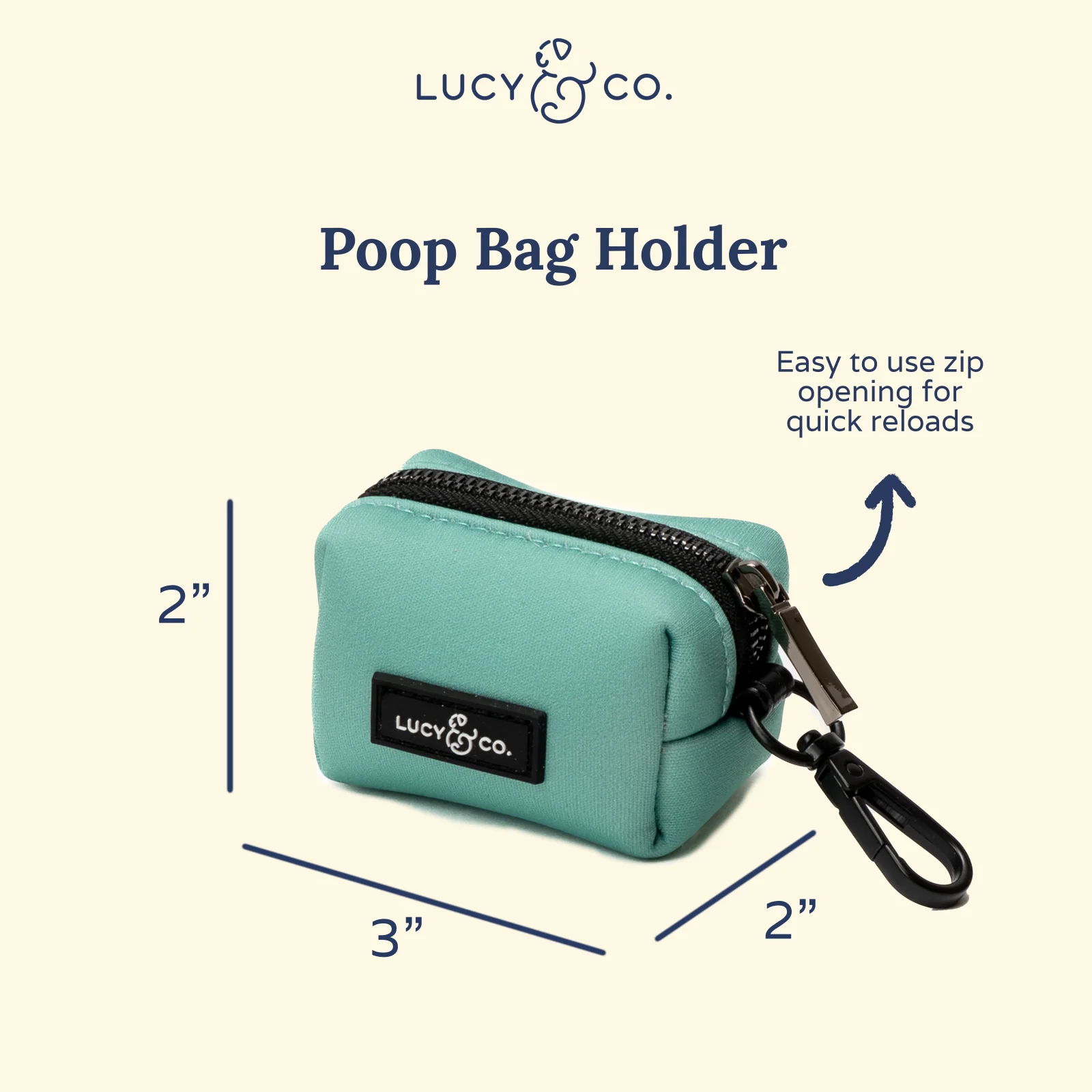 Spring Green Poop Bag Holder - Image 2