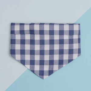 Spring Dog Bandana in Blueberry Gingham(Made in the USA) (FINAL SALE)
