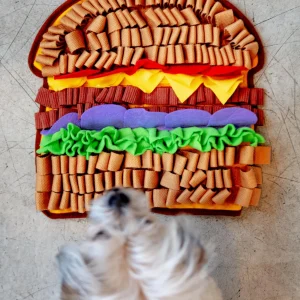Juicy Hamburger Interactive Snuffle Dog Toy