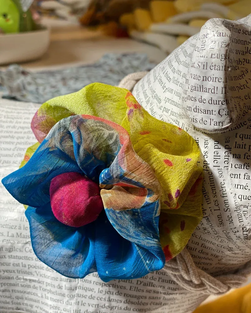 Upcycled Fabric Collar Flower - Assorted Colors(FINAL SALE) - Image 2