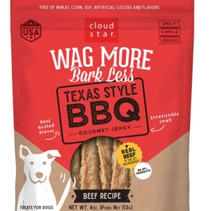 Wag More Bark Less Dog Jerky Grain Free Texas-Style Bbq 10oz.